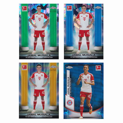 球星卡 穆夏拉 99编 绿碎冰折 2023-24 Topps chrome 德甲 拜仁