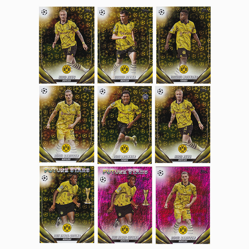 球星卡 金球粉折多特蒙德2023-24 Topps UCC罗伊斯 吉滕斯 穆科科