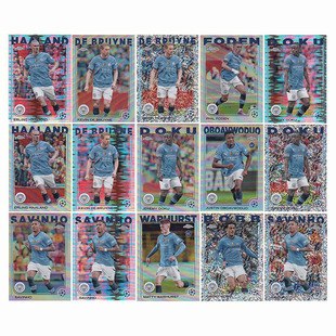 球星卡 哈兰德 德布劳内 多库 福登 银碎点折2024-25 Topps 曼城