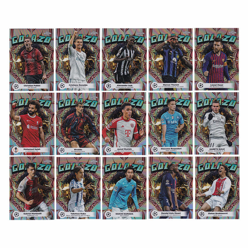 球星卡 golazo进球特卡2023-24 Topps 梅西 C罗 伊布 穆夏拉 贝尔