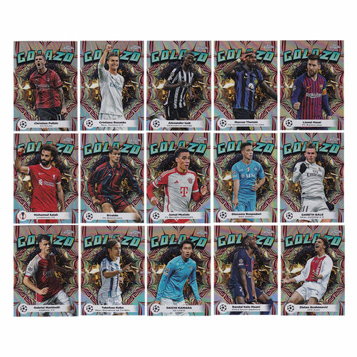 球星卡 golazo进球特卡2023-24 Topps 梅西 C罗 伊布 穆夏拉 贝尔