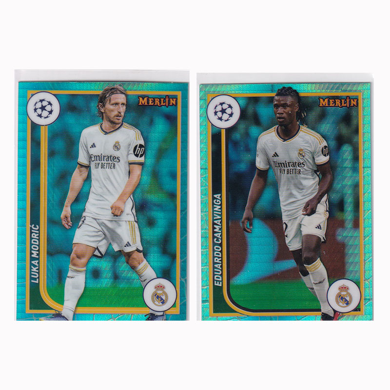 球星卡 莫德里奇 卡马文加 青棱镜折 2023-24 Topps 梅林 皇马