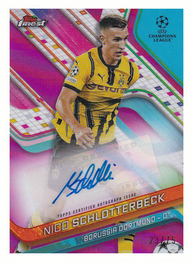 球星卡 施洛特贝克 签字 75编粉折 2024-25 topps finest多特蒙德