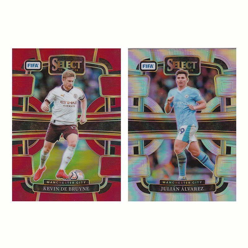 球星卡 德布劳内 阿尔瓦雷斯 红折 2023-24 select FIFA 曼城