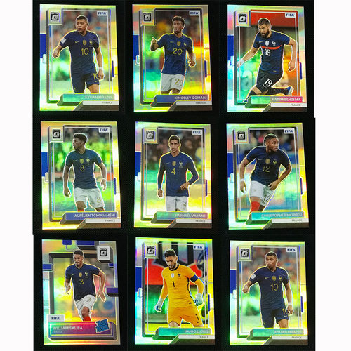 球星卡 2022-23 PANINI optic 银折 法国 姆巴佩 本泽马 楚阿梅尼