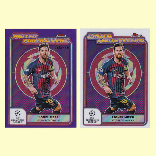 球星卡 梅西 299编紫折 典范球员特卡 2025 topps finest巴塞罗那