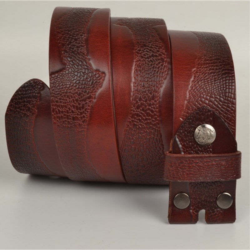 无扣头层牛皮无头皮带条时尚皮带