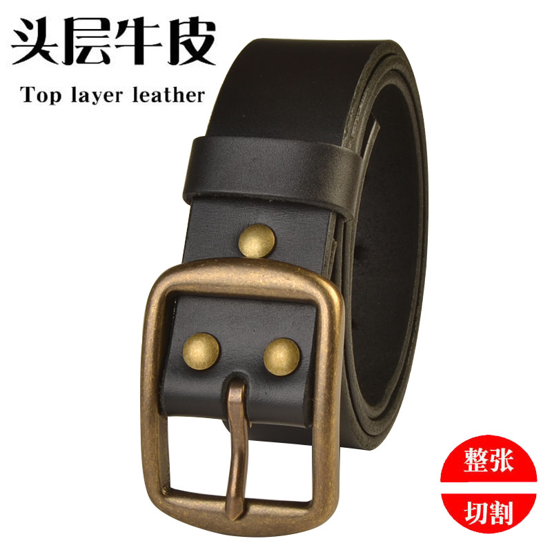 植鞣革真皮腰带手工加长针扣皮带