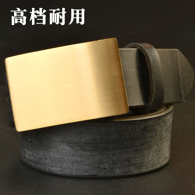 TWS马缰革皮带男黄铜板扣真皮裤带男款腰带百搭休闲手工加长38mm