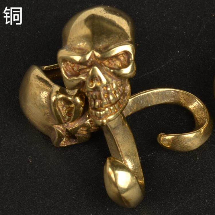 S钩纯黄铜骷髅造形头手环手镯手链用S勾非纯铜铸造皮雕配件