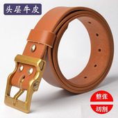 实心黄铜日字针扣可拆卸风尘六代头层牛皮真皮青年百搭手工裤 腰带