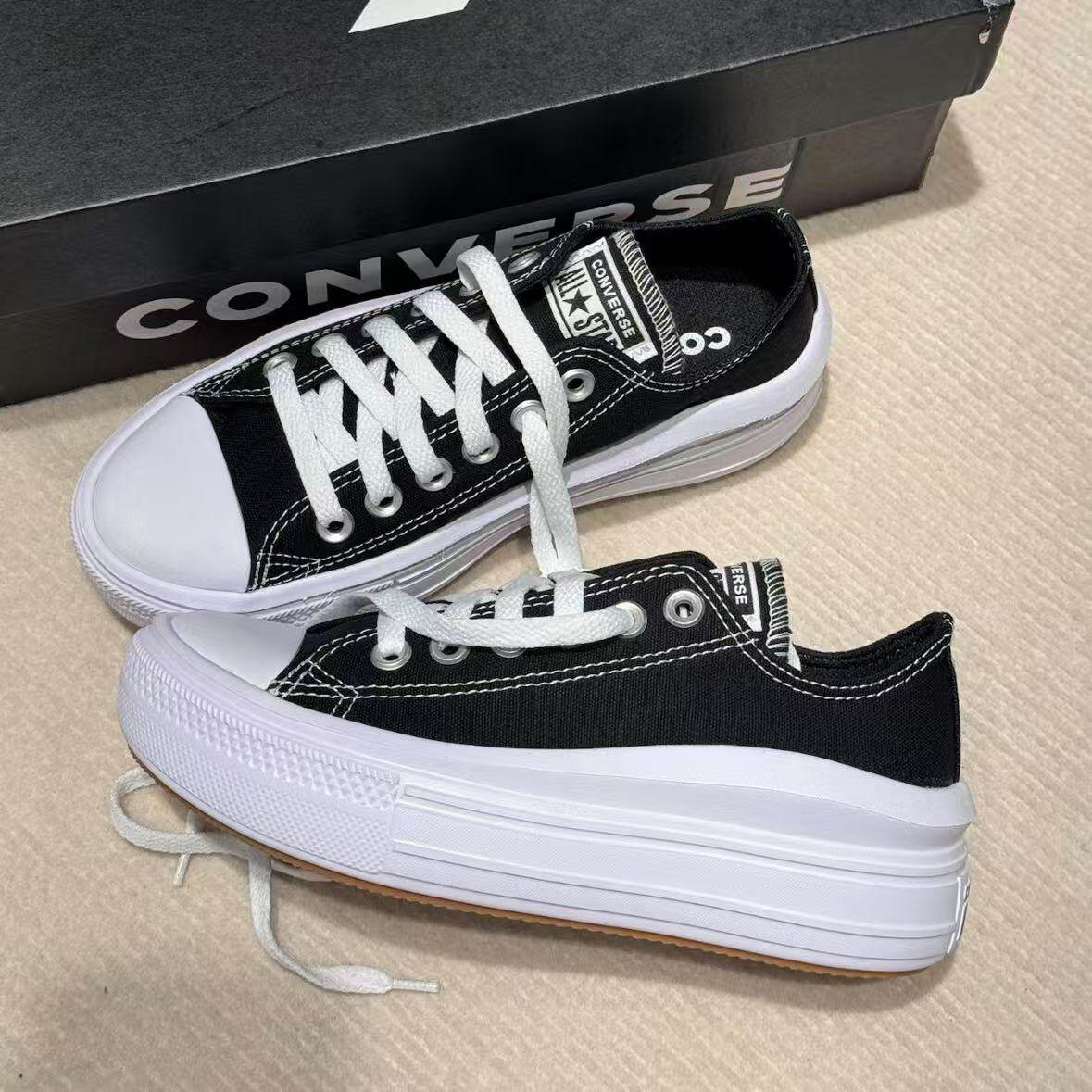 正品匡威all star move帆布鞋云朵厚底增高鞋570256C