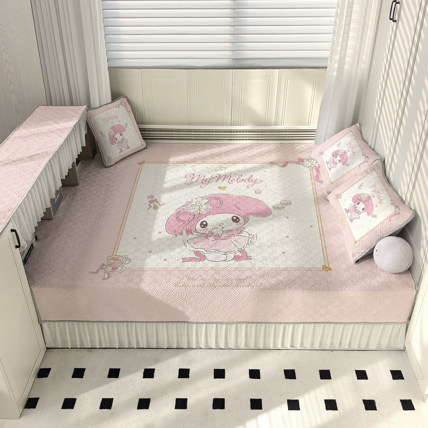 榻榻米专用床盖炕垫四季通用定制床笠防滑床单2025新款美乐蒂女孩
