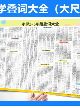 小学1-6年级叠词大全词语训练积累挂图AABB量词ABAB近义词反义词