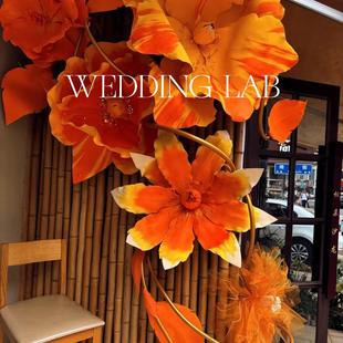 饰橱窗陈列 饰婚礼艺术装 新年新春橙色巨型花美陈装 置摆饰装