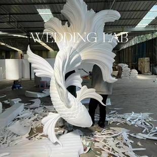 巨型锦鲤鲤鱼打卡美陈装置摆饰婚礼艺术装饰橱窗陈列商业美陈