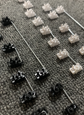 机械键盘卫星轴客制化diy钢板上油润滑脂2X 6.25x平衡杆黑白色87