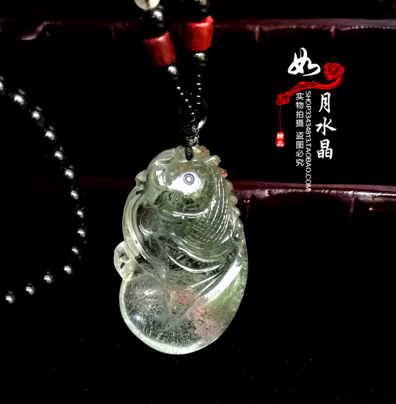 年年有余水晶礼物雕刻鲤鱼绿幽灵