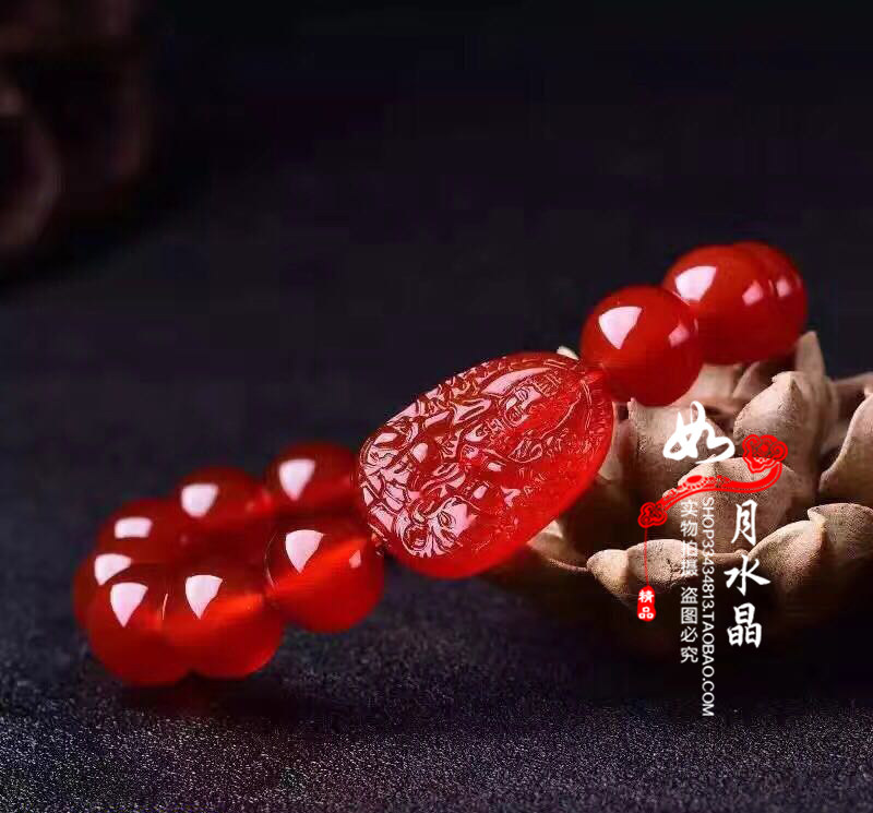天然红玛瑙生肖属龙蛇本命佛普贤