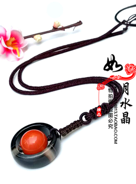 红竹石影子石平安扣项链一线天影子石男女生石碑护身符钥匙扣