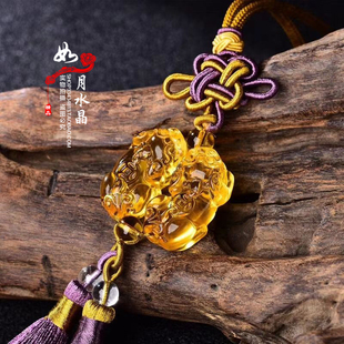 2026年黄水晶招财貔貅紫水晶双貔貅车挂平安车内挂件