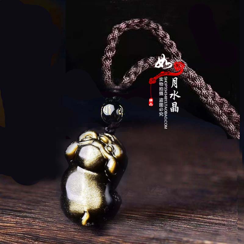 黑曜石吉猪献瑞福禄佑猪