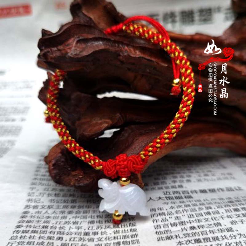 2026年属虎珠光幻金随身吉祥物天然翡翠玉生肖虎手链