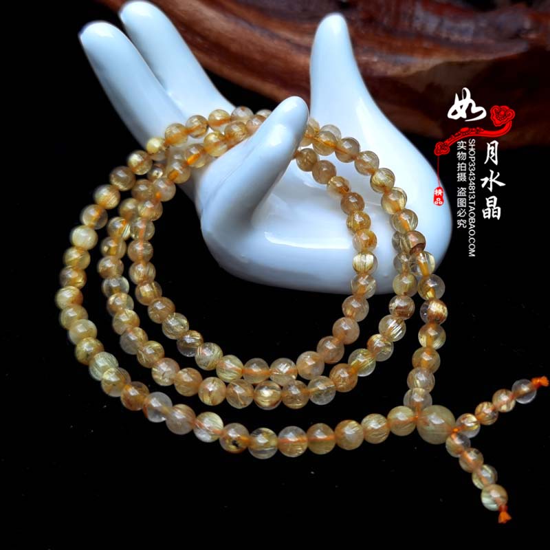 金发晶顺发手串女款多圈水晶