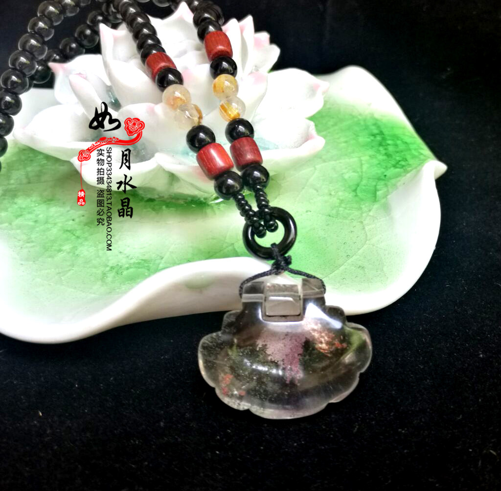 天然水晶幽灵水晶吊坠幽灵锁 一物一图吊坠 582