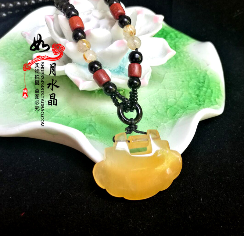水晶项坠饰品一物一图平安锁