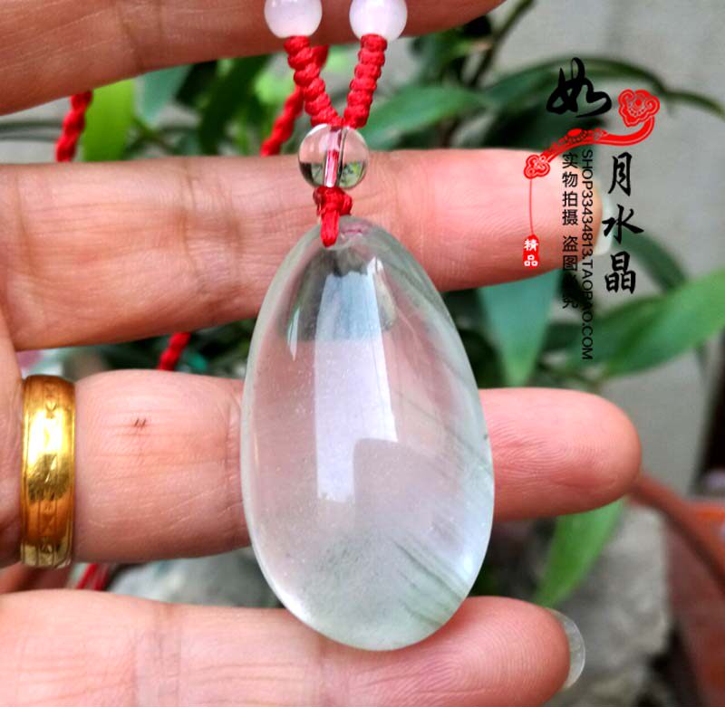 天然绿幽灵旺财随形吊坠