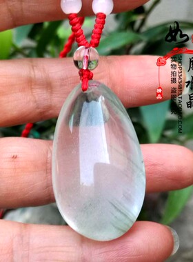 天然绿幽灵旺财随形吊坠