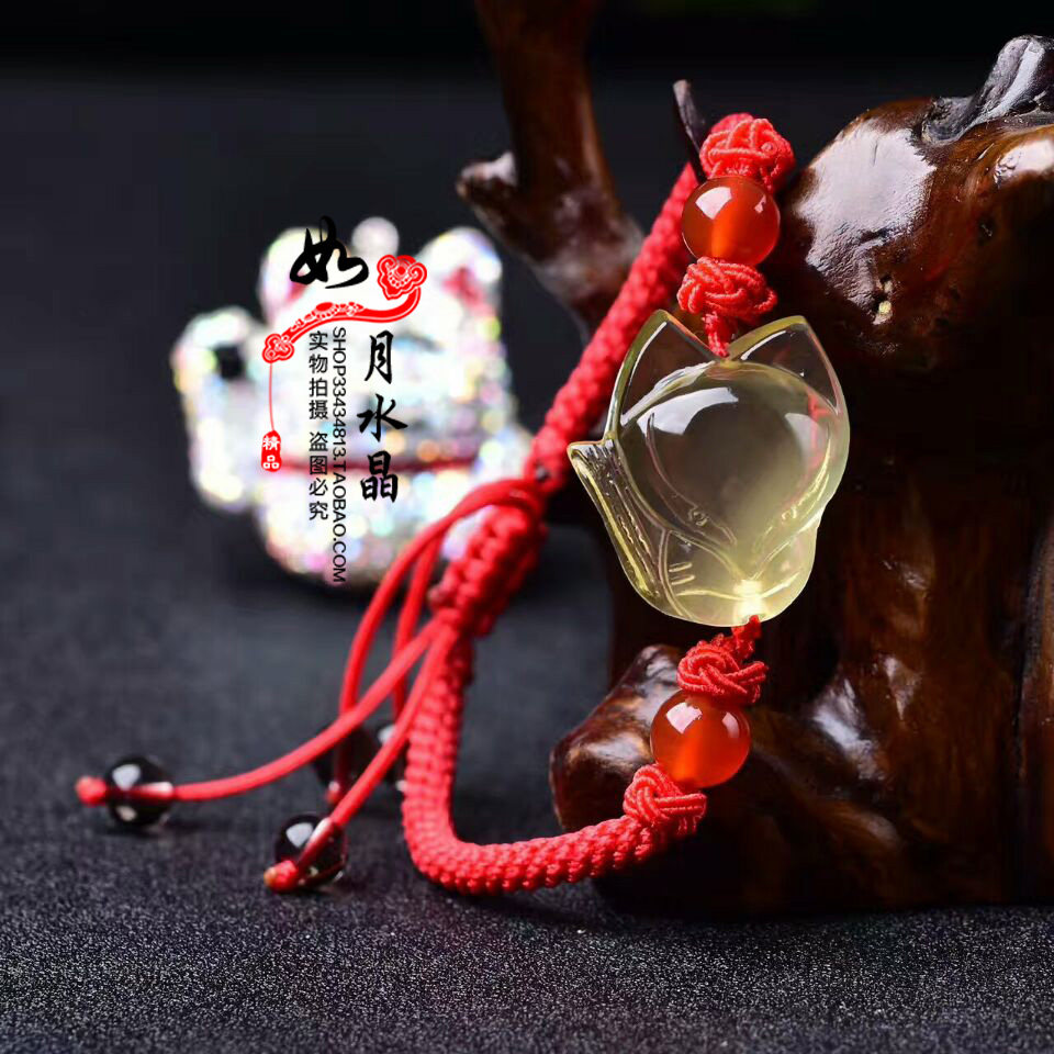 天然黄水晶狐狸狐狸手链 纯手工编织可调节大小 921