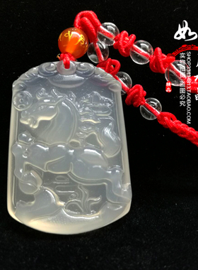 2025年生肖属马吉祥物神骏登峰白玛瑙福马共利吊坠财运旺430