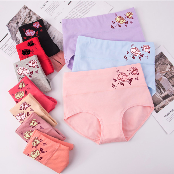 中高腰收腹三角纯棉女士内裤