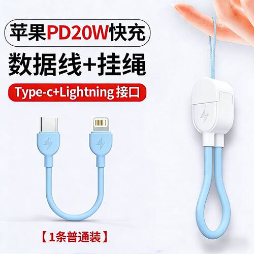 适用安卓苹果快充伴侣挂绳数据线手机挂饰短款双Type-C单Lightnin