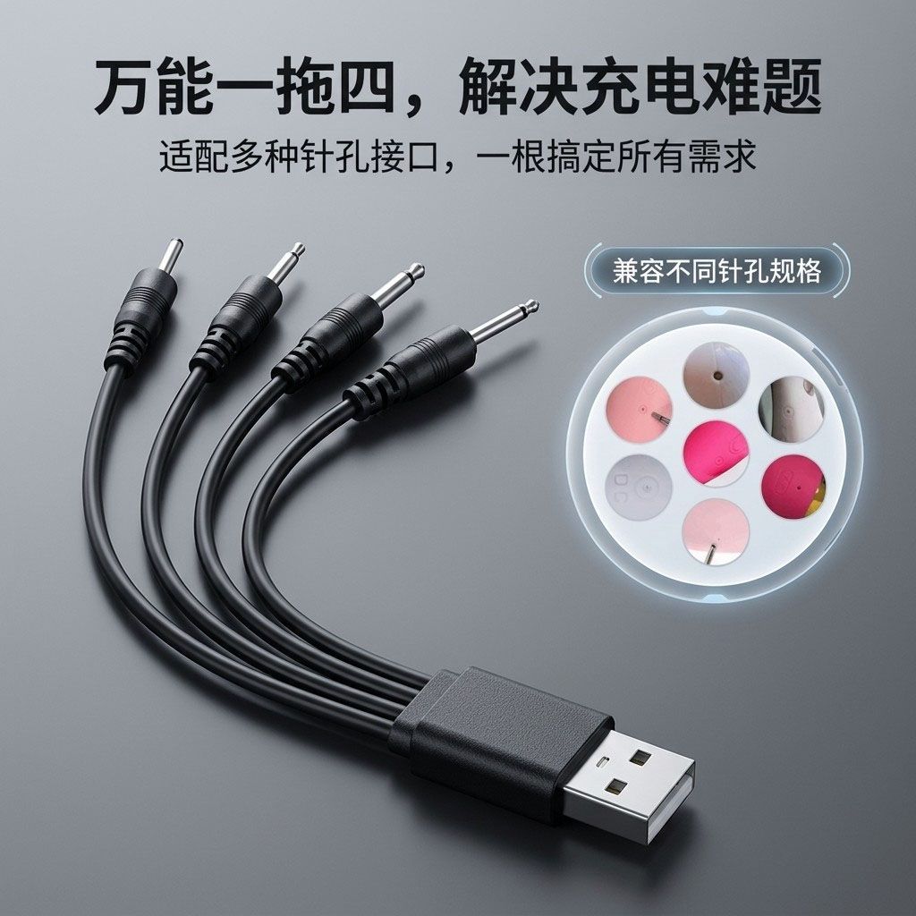 适用于SVAKOM司沃康艾娃 薇充电线2.5mm音频尖针DC针式电源圆孔图片