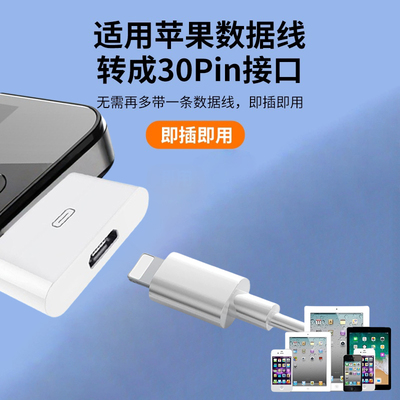 适用Type-c苹果LIghtning母转30Pin充电转接头iphone4s手机充电线