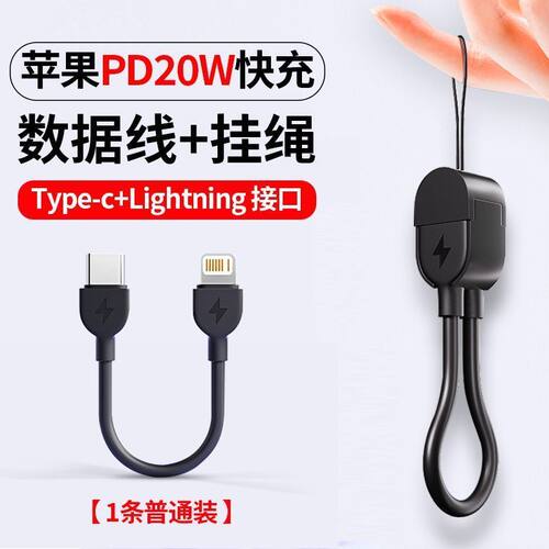 适用安卓苹果快充伴侣挂绳数据线手机挂饰短款双Type-C单Lightnin