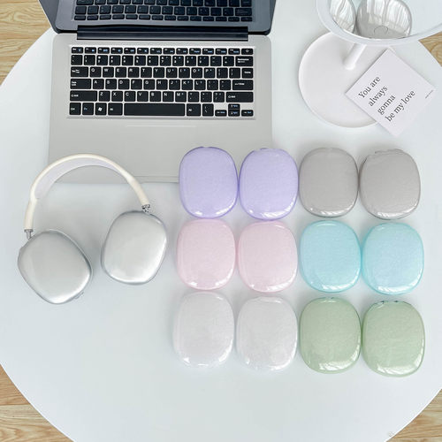 适用新款二代紫色airpods max保护套2件套透明TPU苹果头戴式耳机外壳airpodsmax耳罩横头梁apm保护壳max装饰