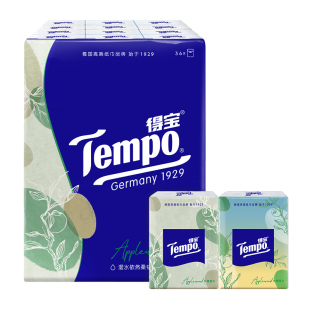 Tempo得宝纸巾迷你手帕纸小包面巾纸杉青果木味德宝36包餐巾纸巾