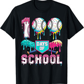 Days School 100 Baseball印花圆领短袖 纯棉T恤男女百搭