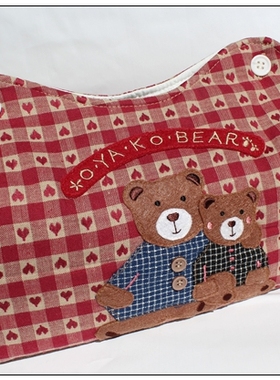 安安布艺 新款绗缝憨憨母子熊坐式大号布艺纸巾盒套抽取式纸巾03