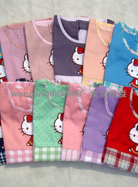 AABY 新款kitty猫系带长袖围裙/罩/反穿衣 M款