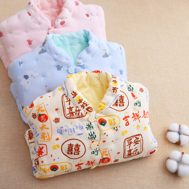 棉花加厚棉袄男女童婴儿手工保暖夹棉棉衣幼儿内穿棉服上衣秋冬季