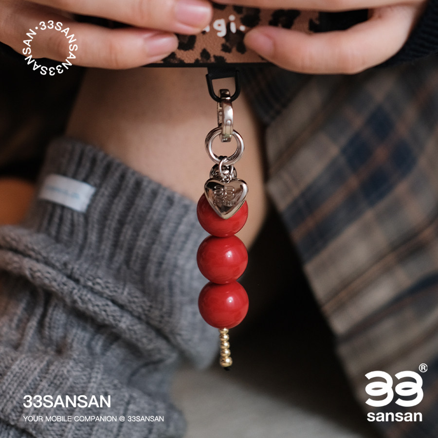 [明星同款]33SANSAN原创「糖葫芦」氛围感可爱红火喜庆手机链吸睛,节庆用品/礼品,手机链,淘宝优惠券,粉丝福利购,淘宝优惠卷