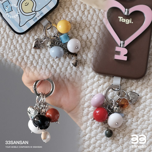 33原创手机链质感小众天然石挂饰