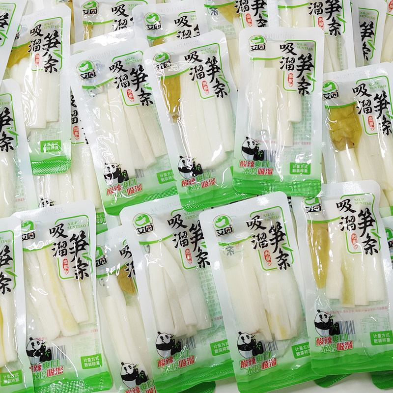 艾园吸溜笋条泡椒脆笋酸辣山椒竹笋小包装开袋即食笋干休闲零食品