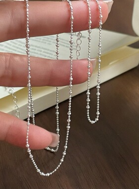 s925纯银项链仙女链爆闪钻石链银素链圆珠链豆豆链满天星裸链