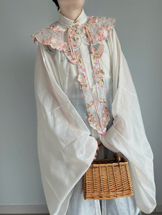 黎落阁汉服云肩明制绣花重工学士服新中式 立领旗袍汉服原创女配饰